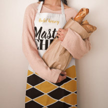 Master Koch Name personalisiertes schwarz-orangefa