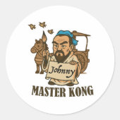 Master Kong Writes Johnny – Ancient Wisdom, Modern Runder Aufkleber (Vorderseite)