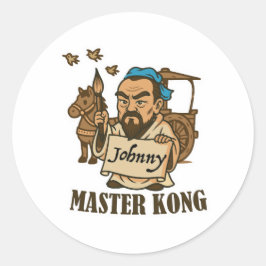 Master Kong Writes Johnny – Ancient Wisdom, Modern Runder Aufkleber