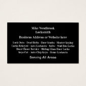 Master Locksmith Berufliche Visitenkarten (Rückseite)