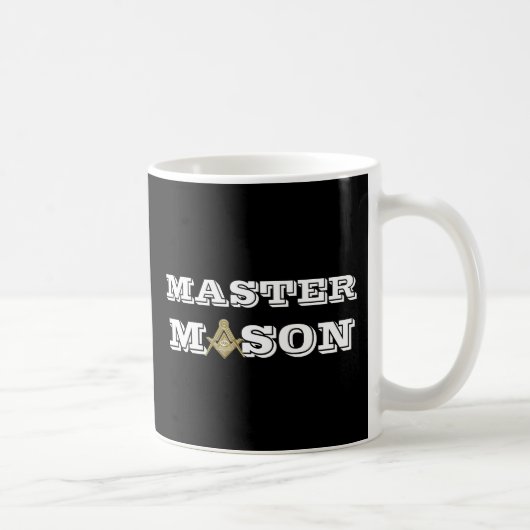 Master Mason Freemason Compass Black Kaffeetasse (Rechts)