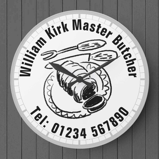 Master-Metzgerei Große Wanduhr