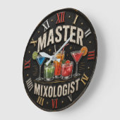 Master Mixologist Bartender Gift Retro Home Bar Große Wanduhr (Winkel)