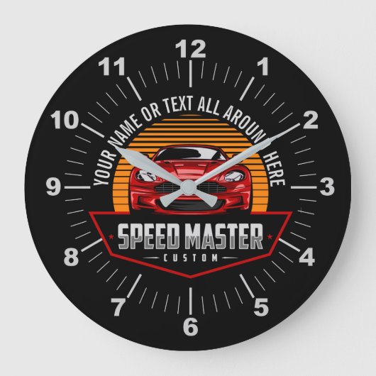 MASTER "Namenstext Red Custom SPEED MASTER" hinzuf Große Wanduhr (Vorderseite)