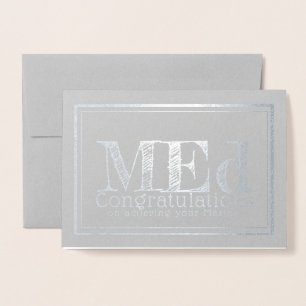Master of Bildung Abschluss Silbergratulation Folienkarte