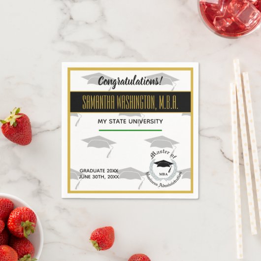 Master of Business Administration Graduation Party Serviette (Beispiel)