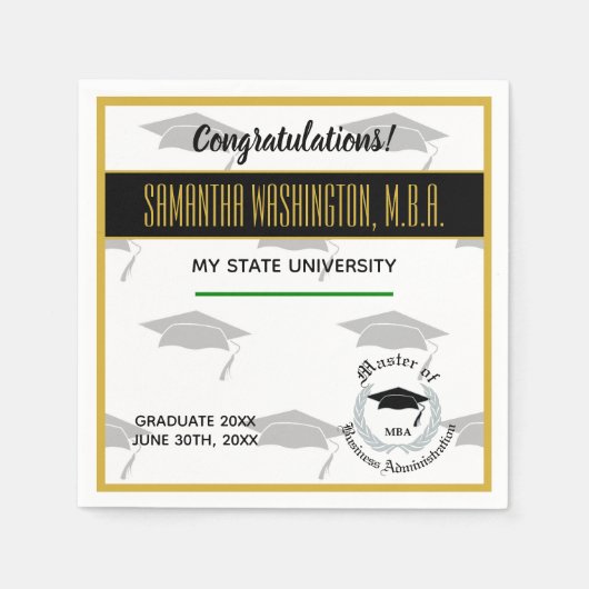 Master of Business Administration Graduation Party Serviette (Vorderseite)