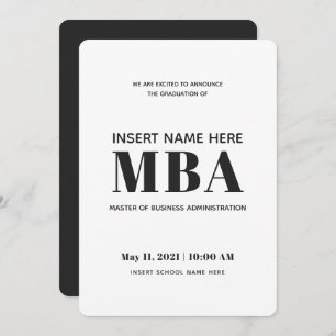 Master of Business Administration MBA Abschluss Ankündigung