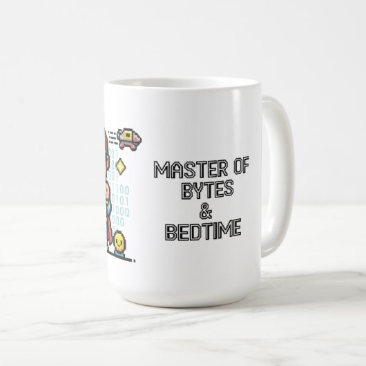 Master of Bytes & Bedtime Geek Dad Kaffeetasse (VorderseiteRechts)