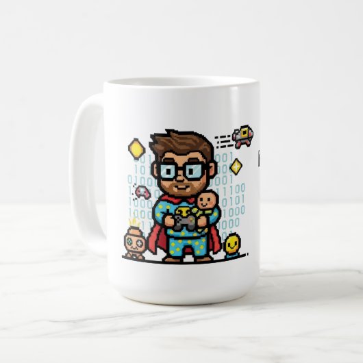 Master of Bytes & Bedtime Geek Dad Kaffeetasse (Vorderseite Links)