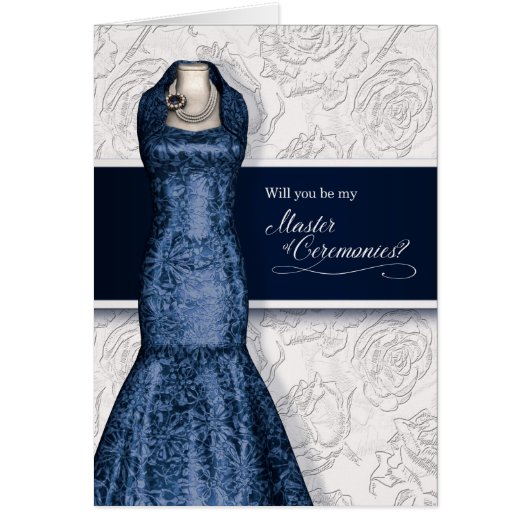 Master of Ceremonies Wedding Request Navy Blue (Vorne)