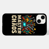Master of Chaos – Bold Tool Art iPhone 14 Case (Rückseite (Horizontal))