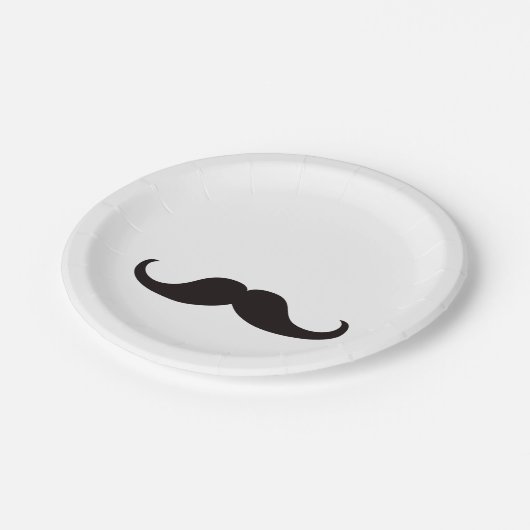 Master of Disguise Mustache | Papierplatte | weiß Pappteller (Schrägansicht)