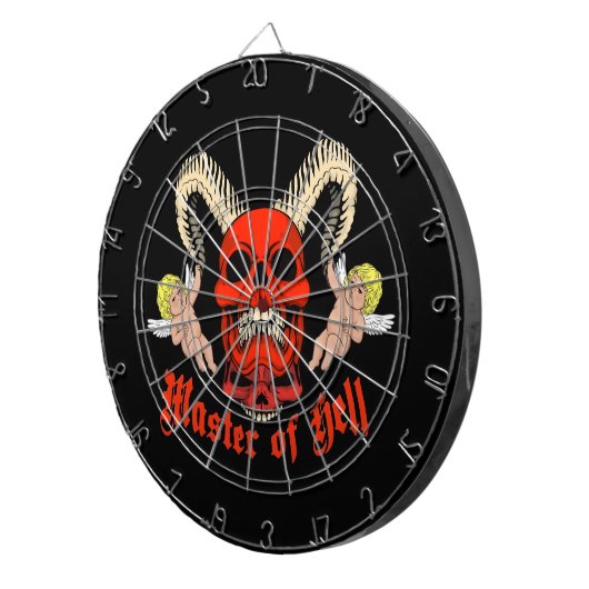 Master of Hell Gothic Skull and Cherubs Design Dartscheibe (Vorderseite rechts)