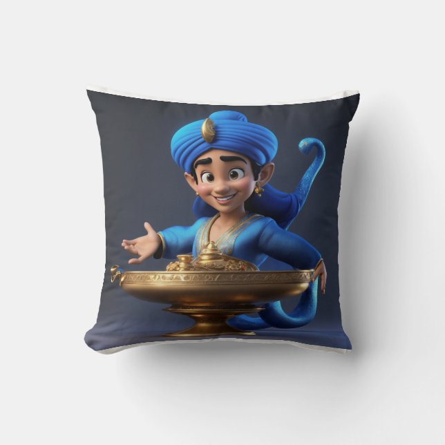 Master of Magic - 3D Cartoon Genie Design Kissen (Vorderseite)