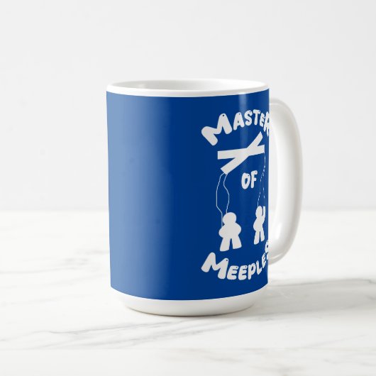 Master of Meeples Funny Gamer Puppet Slogan Kaffeetasse (VorderseiteRechts)