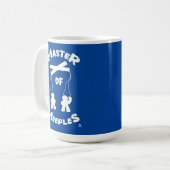 Master of Meeples Funny Gamer Puppet Slogan Kaffeetasse (Vorderseite Links)