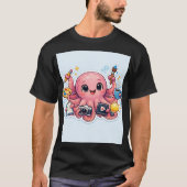 Master of Multitasking: Creative Octopus Sticker T-Shirt (Vorderseite)