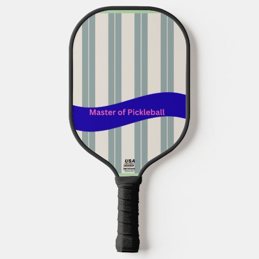 Master of Pickleball Paddle – Blue Wave Stripe (Rückseite)