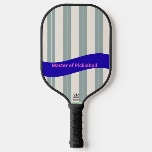 Master of Pickleball Paddle – Blue Wave Stripe (Vorderseite)
