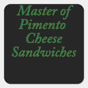 Master of Pimento Cheese Sandwiches Funny Golf Quadratischer Aufkleber