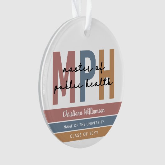 Master of Public Health Grad Personalisiert Ornament (Vorderseite)
