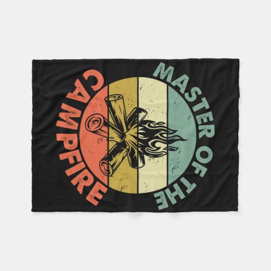 Master Of The Campfire Dad Camping Shirt Camping D Fleecedecke (Vorderseite (Horizontal))