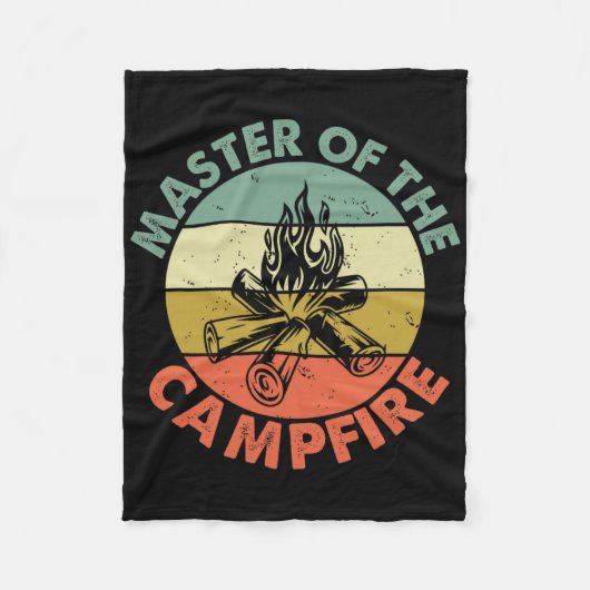 Master Of The Campfire Dad Camping Shirt Camping D Fleecedecke (Vorderseite)
