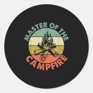 Master of the Campfire Vater Camping Shirt Camping Runder Aufkleber