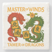 Master of Winds-Tamer of Dragons Mahjong Coasters Steinuntersetzer (Vorderseite)