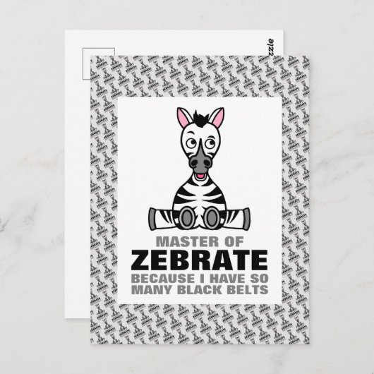 Master of Zebrate, Zebra Postkarte (Vorne/Hinten)