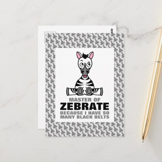 Master of Zebrate, Zebra Postkarte (Vorderseite/Rückseite Beispiel)