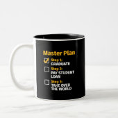 Master Plan Funny MBA Uni-Abschluss Zweifarbige Tasse (Links)