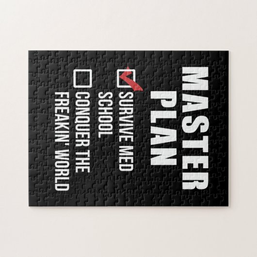 Master-Plan für Med School Student Abschluss Puzzle (Horizontal)