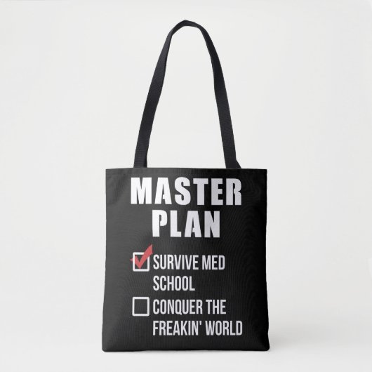 Master-Plan für Med School Student Abschluss Tasche (Vorderseite)