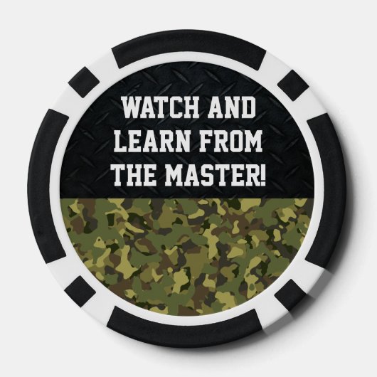 Master Poker Player Camouflage Black Cool Funny Pokerchips (Rückseite)