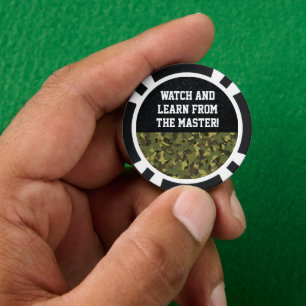 Master Poker Player Camouflage Black Cool Funny Pokerchips