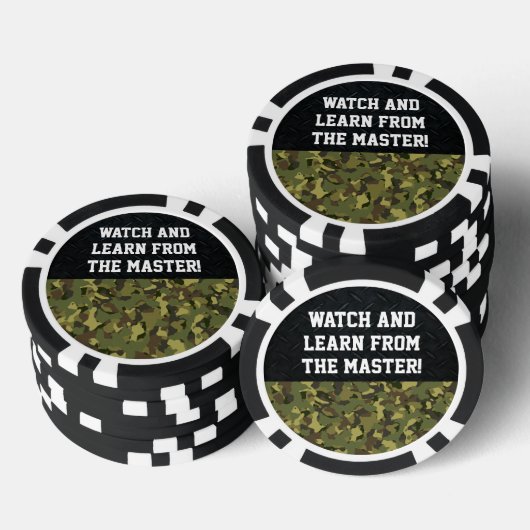 Master Poker Player Camouflage Black Cool Funny Pokerchips (Stapel)