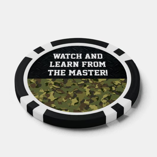 Master Poker Player Camouflage Black Cool Funny Pokerchips (Einzeln)