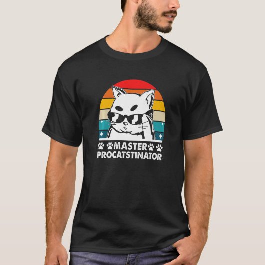 Master Procatstinator Cat Spaß Kitten Lazy T-Shirt (Vorderseite)