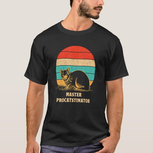 Master Procatstinator Cat Spaß Kitten Lazy T-Shirt (Vorderseite)
