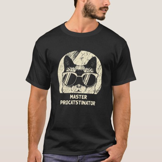Master Procatstinator Funny Cat Lover Spaß Kitten T-Shirt (Vorderseite)