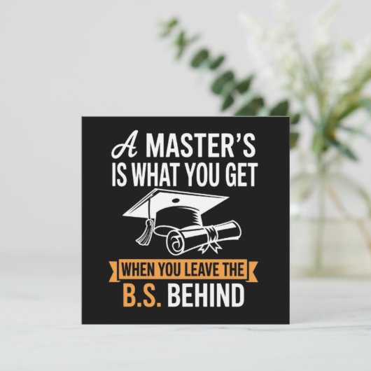 Master’s Degree MBA Masters Degree Graduation  Einladung (Stehend Vorderseite)