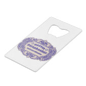 "Master Scrapbooker Extraordinaire" Geldbeutel Flaschenöffner (Rückseite Schrägansicht)