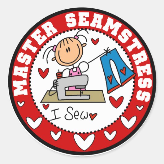 Master Seamstress Runder Aufkleber (Vorderseite)