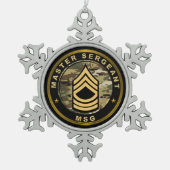 Master Sergeant MSG Schneeflocken Zinn-Ornament (Vorderseite)