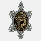 Master Sergeant Weihnachten Schneeflocken Zinn-Ornament (Links)