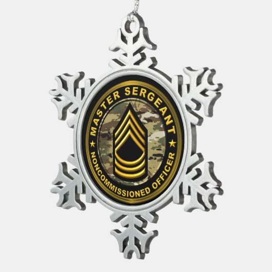 Master Sergeant Weihnachten Schneeflocken Zinn-Ornament (Rechts)