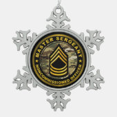 Master Sergeant Weihnachten Schneeflocken Zinn-Ornament (Vorderseite)