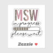 Master Social Worker MSW Abschluss Social Work Aufkleber (Blatt)